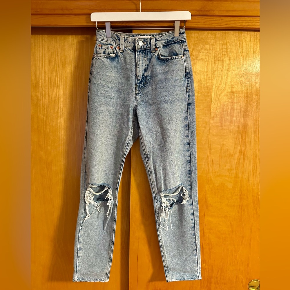 Topshop Mom Jeans with destructed knees